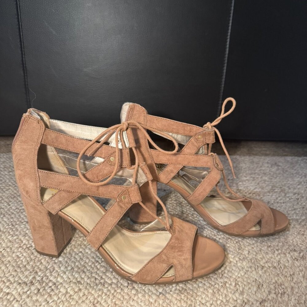 Circus By Sam Edelman Sandals Womens Casual Ankle Strappy Brown Fabric - size 10